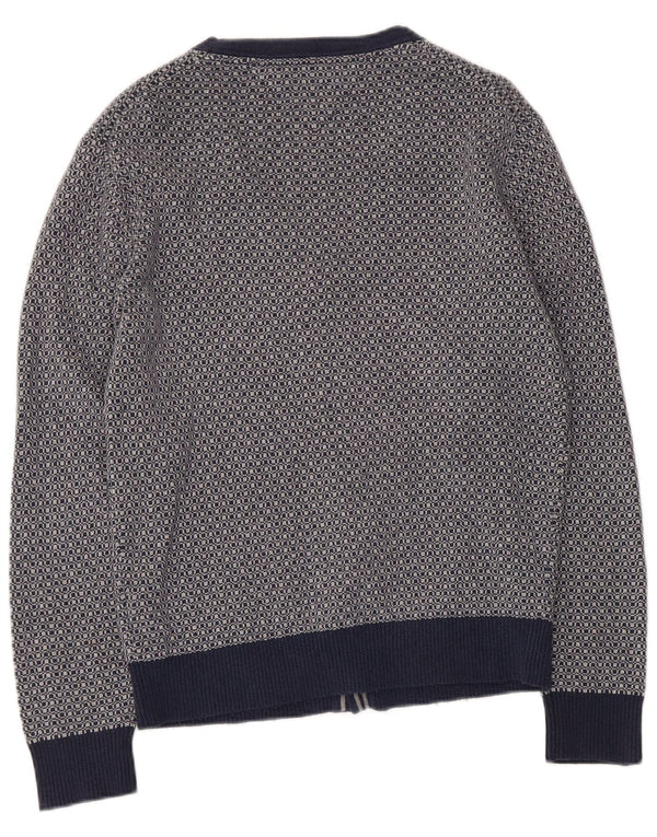 Tommy Hilfiger Dame Cardigan Sweater UK 10 Small Navy Blue Plettet Bomuld