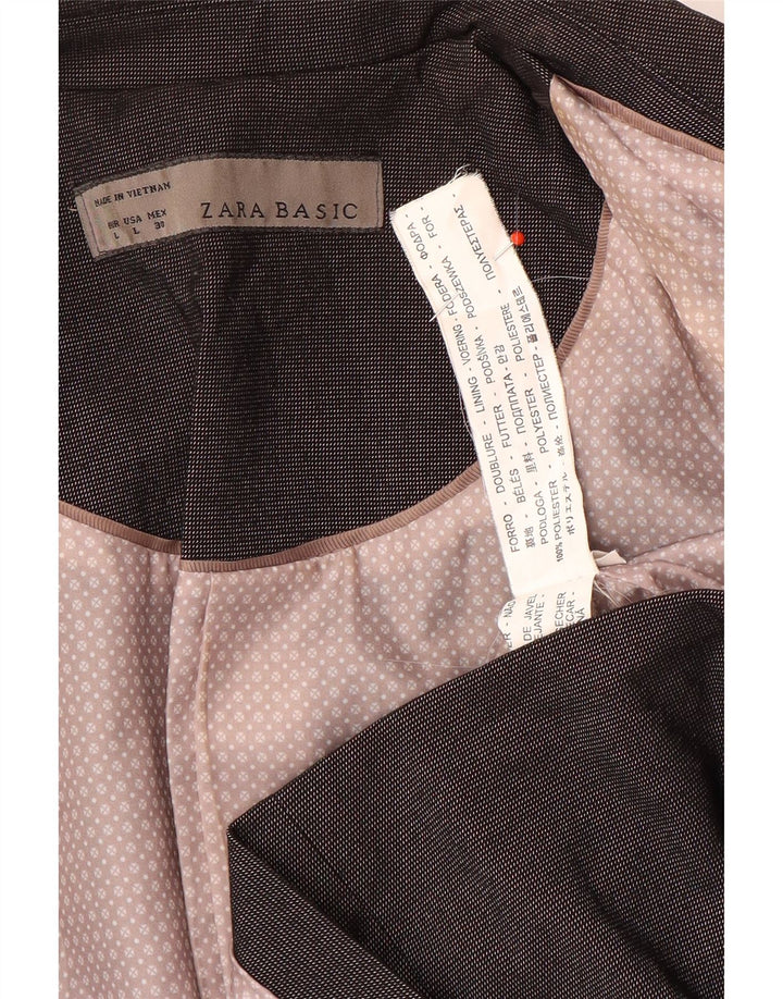Zara Dame 1 Knap Blazer Jacket UK 14 Stor Grå Polyester