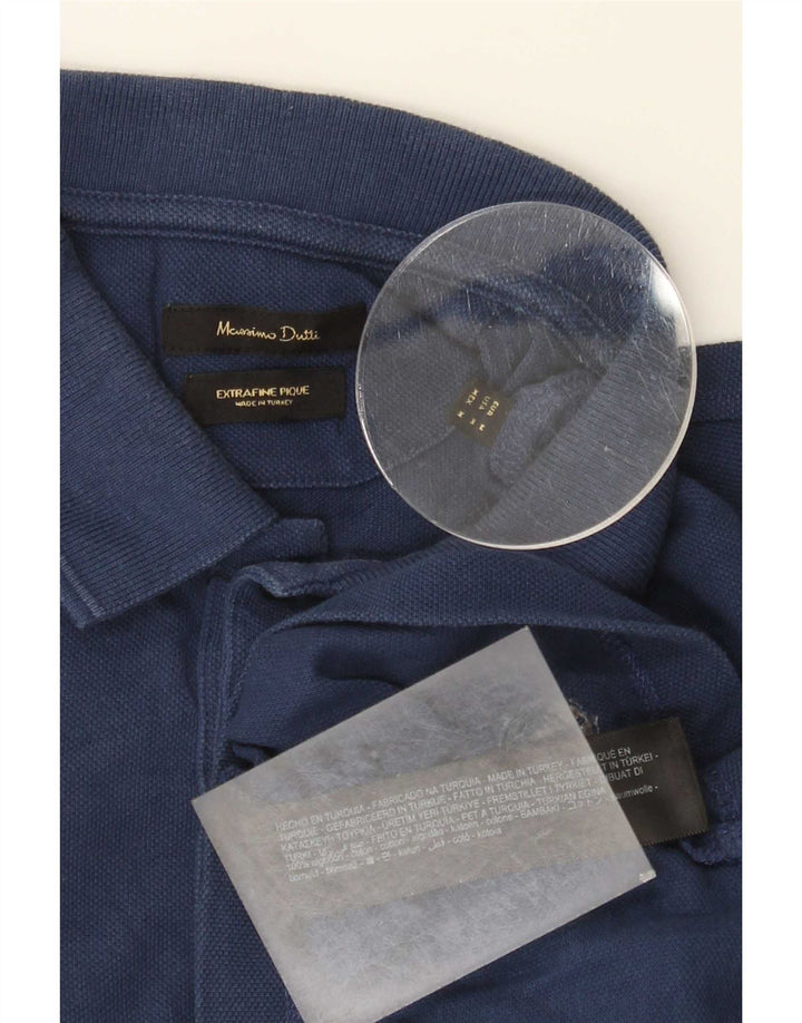 Massimo Dutti Herre poloshirt Medium Navy Blue Cotton