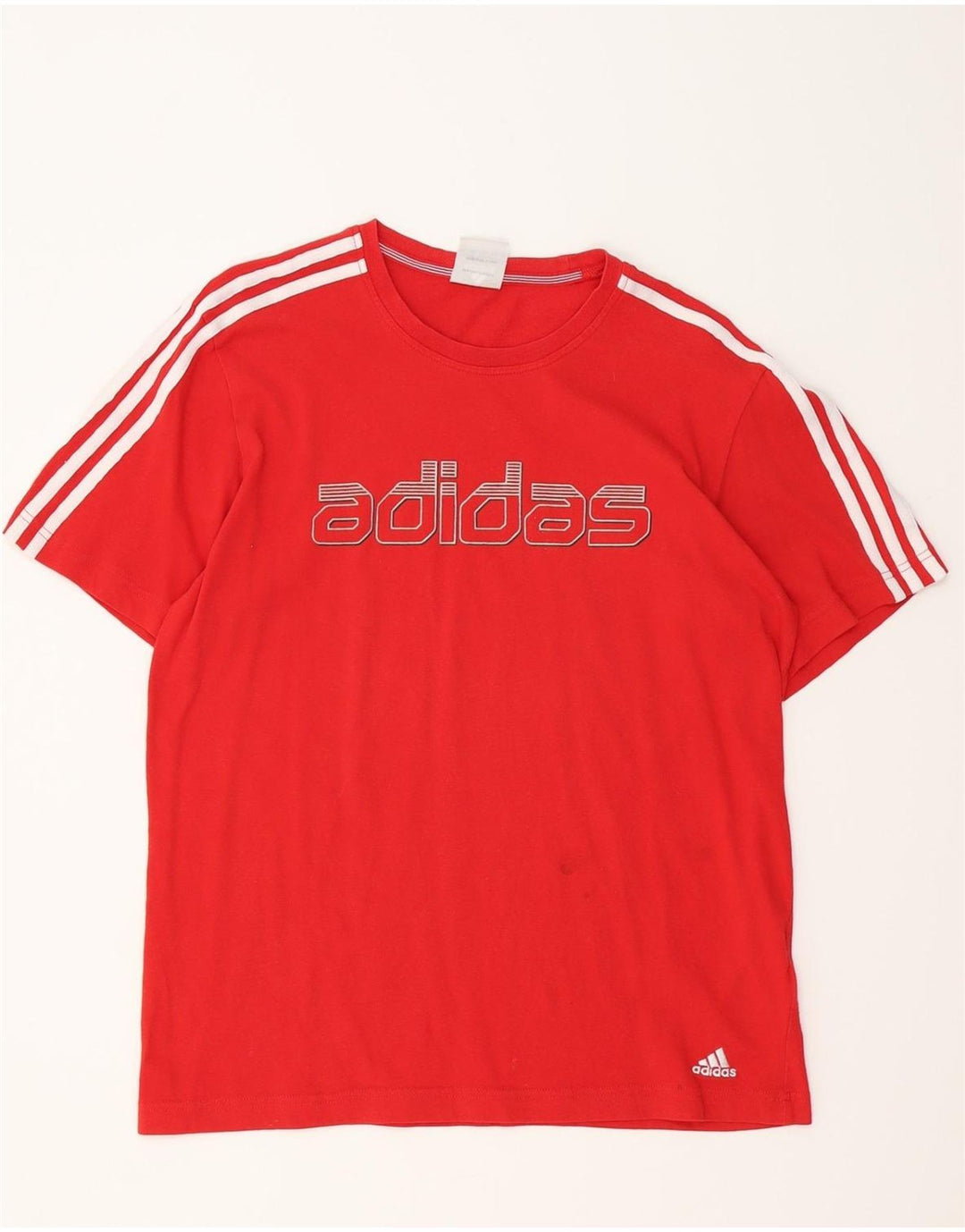 ADIDAS Mens Graphic T-Shirt Top Medium Red Cotton