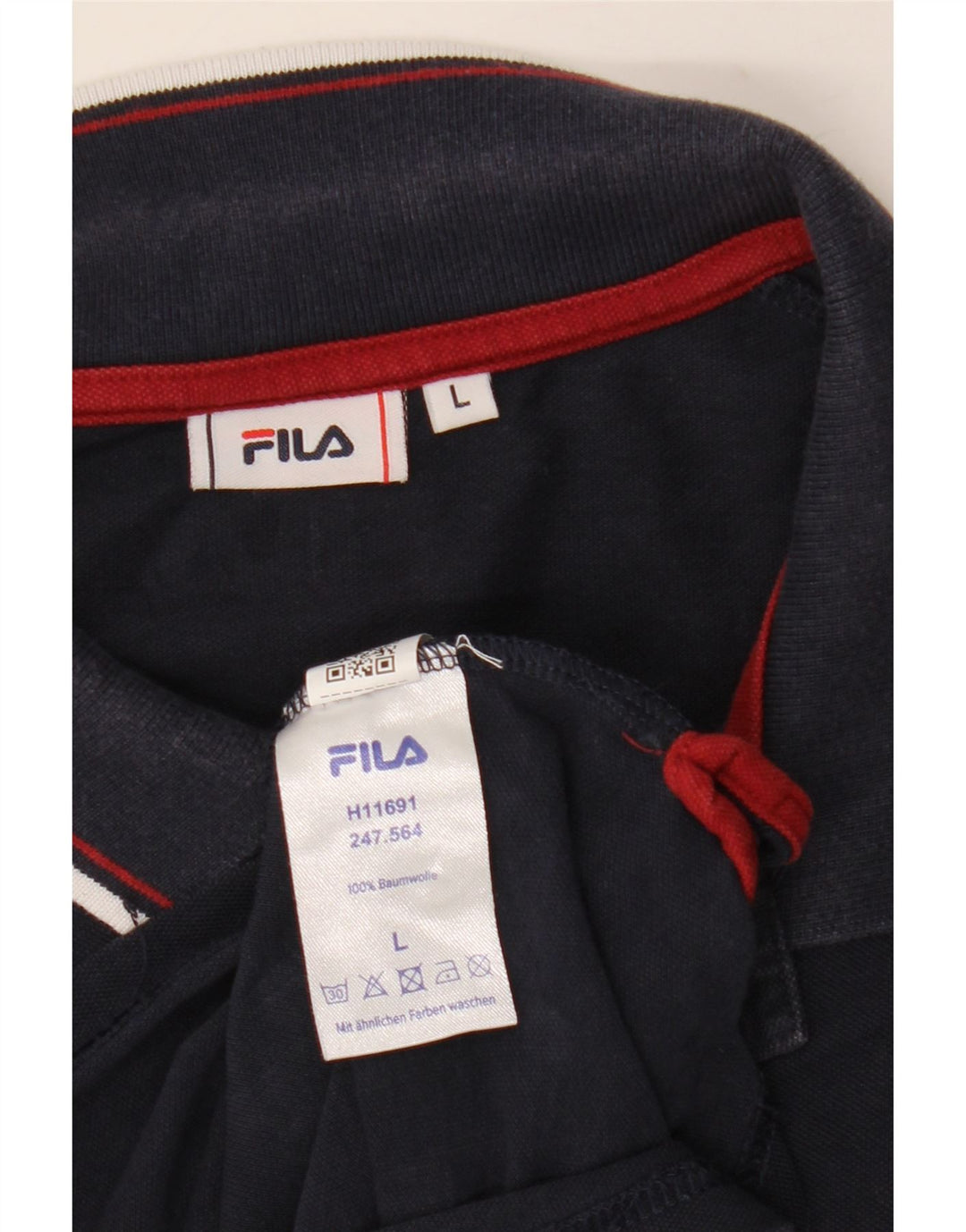Fila Langærmet Polo Shirt til mænd Stor marineblå bomuld