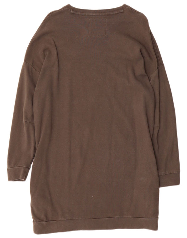 Superdry Womens Oversized grafisk sweatshirt Jumper Dress UK 10 Small Brown