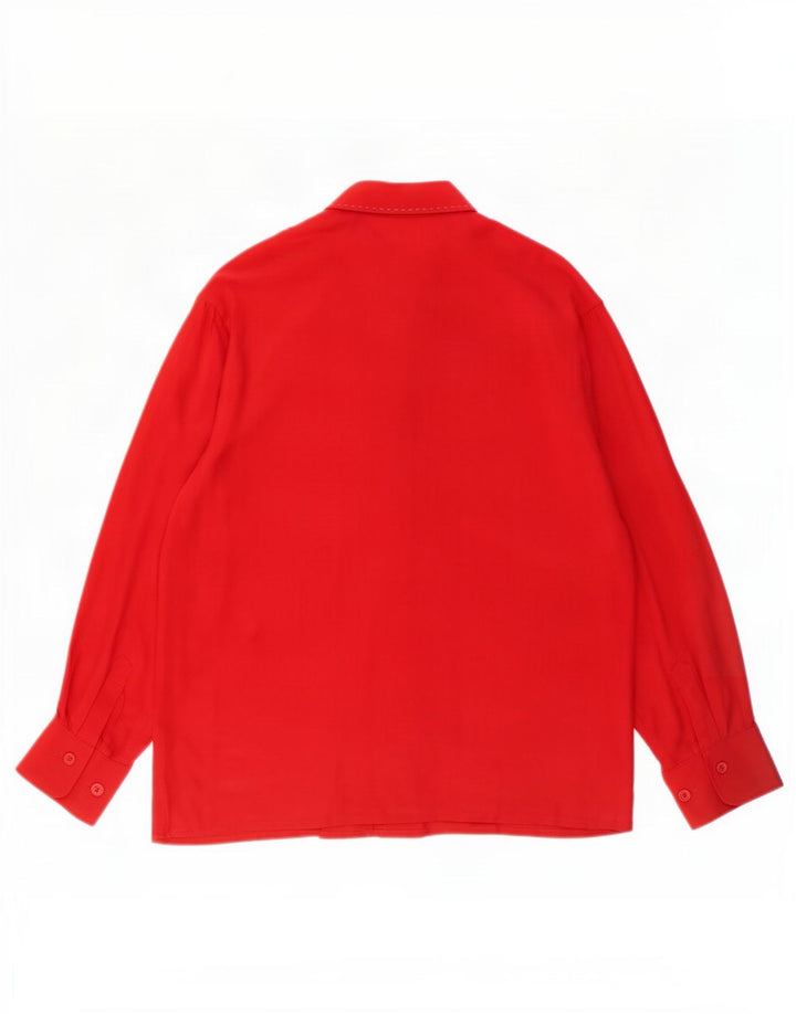 Gabrielle Dame Skjorte Bluse UK 16 Large Red Acetate