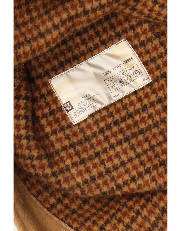 VINTAGE Dame Hooded Duffle Coat UK 10 Small Beige