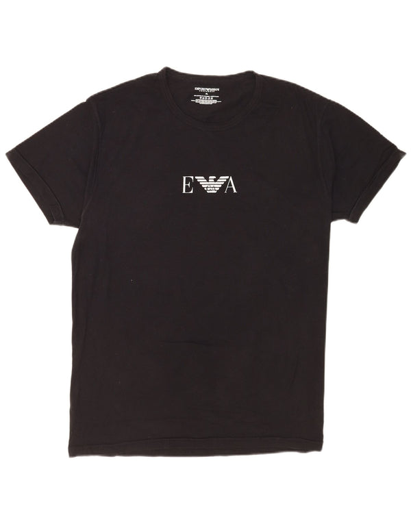 Emporio Armani Herre Grafisk T-Shirt Top XL Sort Bomuld