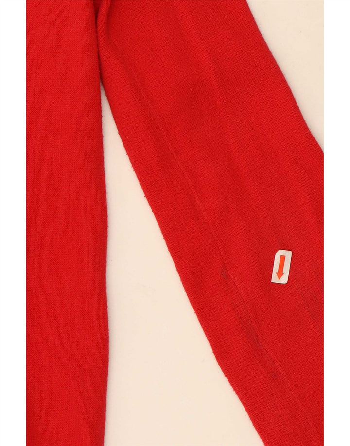 Zara Dame Cardigan Sweater UK 14 Stor Rød Bomuld
