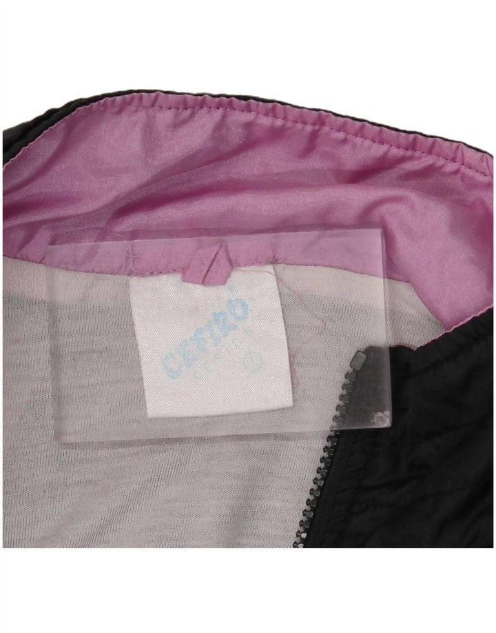 Vintage træningsdragt til mænd Topjakke Stor sort Colourblock Polyester