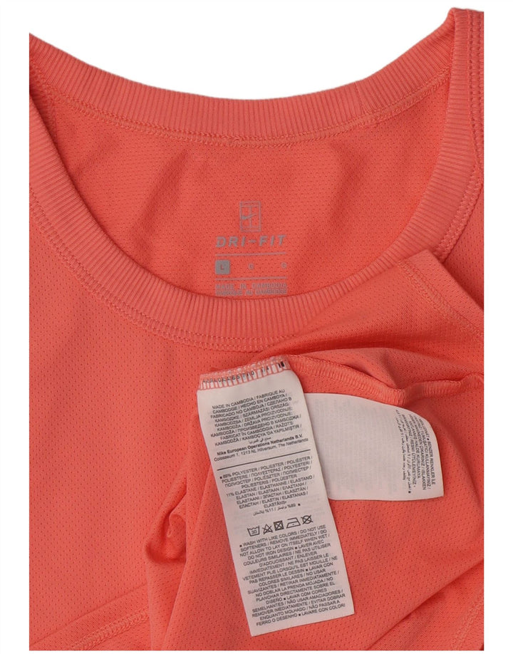 Nike Dame Dri Fit Vest Top UK 14 Large Pink Polyester