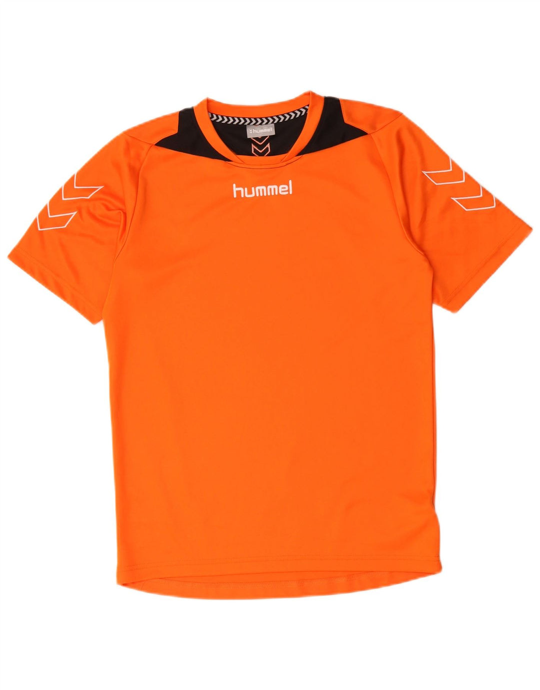 HUMMEL Herre grafisk T-shirt Top Lille Orange Colourblock Polyester