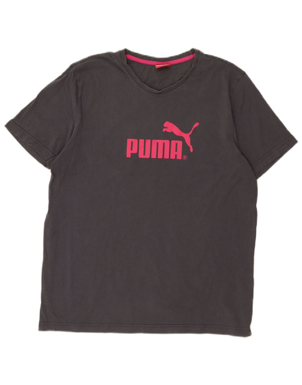 Puma Herre Grafisk T-Shirt Top Stor Grå Bomuld