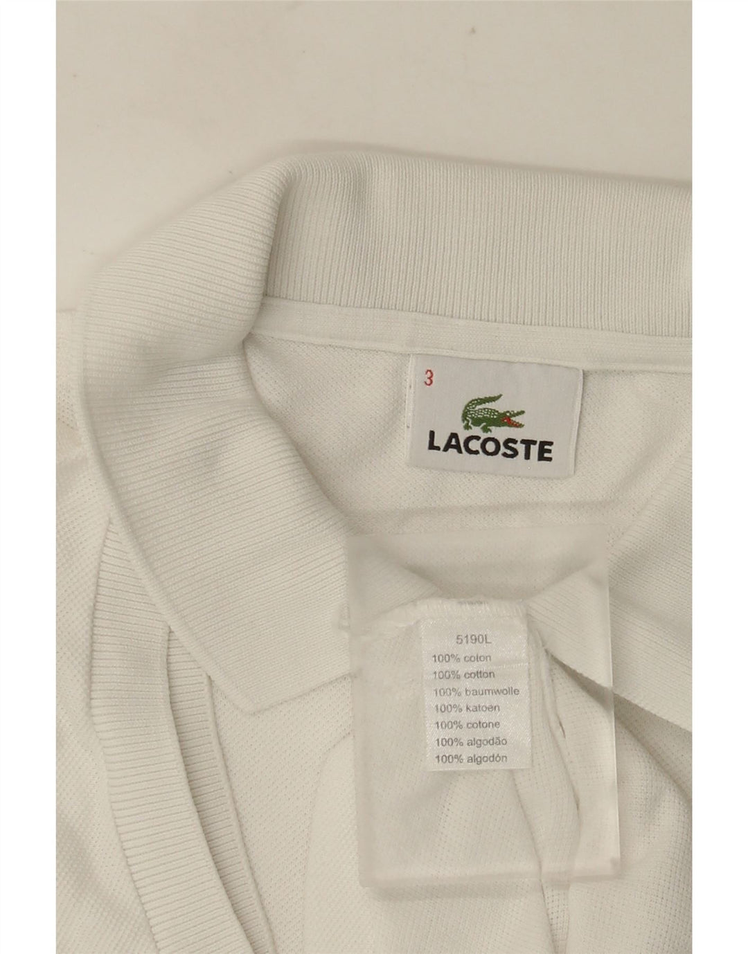 LACOSTE Poloshirt til mænd str. 3 Lille hvid bomuld