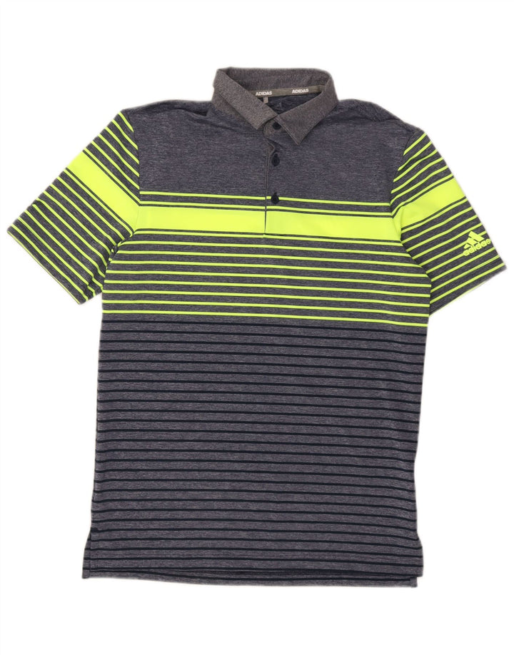 Adidas Poloshirt til mænd XS Marineblå stribet polyester