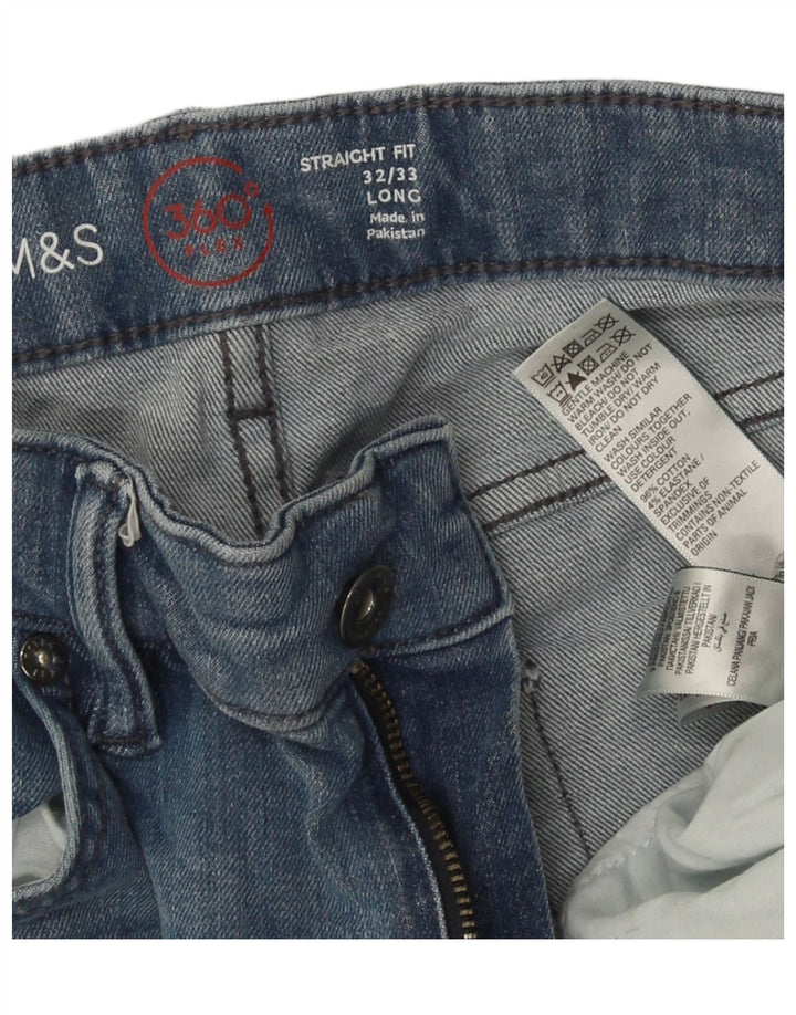 Marks & Spencer Straight Jeans til mænd W32 L33 Blå bomuld