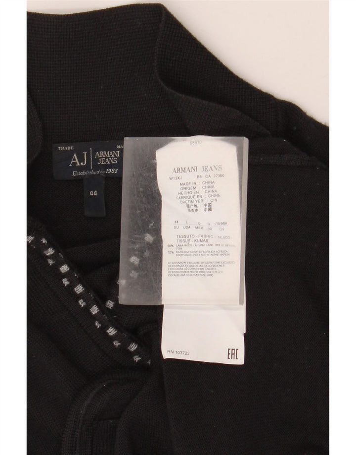 Armani Jeans Dame Cardigan Sweater IT 44 Medium Sort Uld