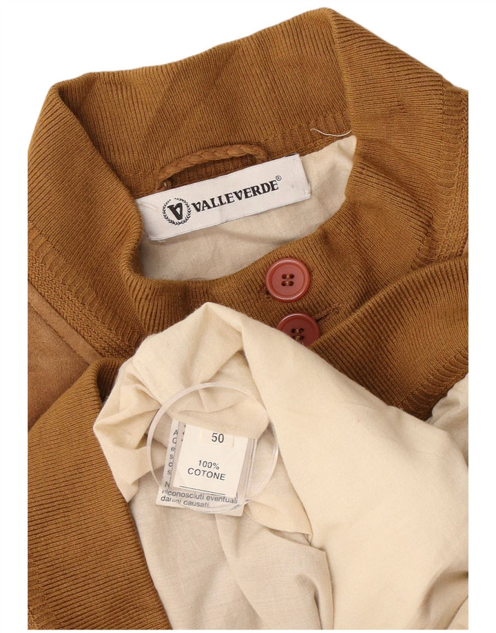 Valle Verde Herre Ruskind Bomber Jacket IT 50 Stor Brun Læder