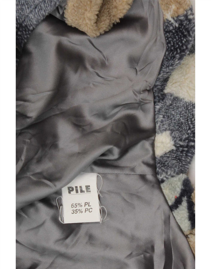 Verde Piu Dame Poncho Fleecejakke UK 12 Medium Flerfarvet Patchwork