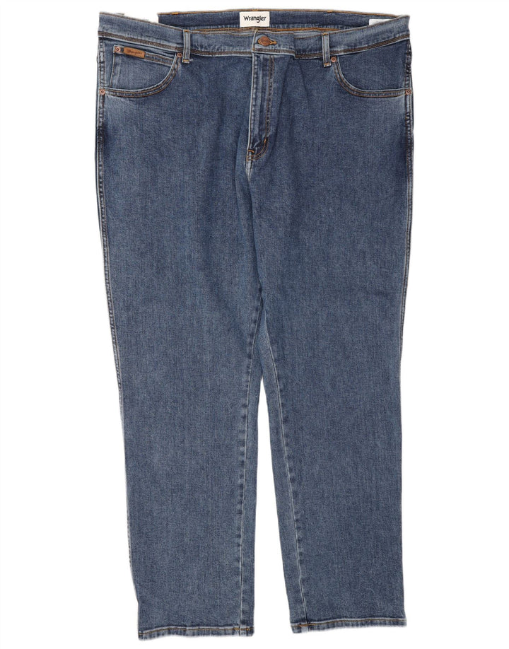 WRANGLER Herre Texas Slim Jeans W44 L30 Blå Bomuld