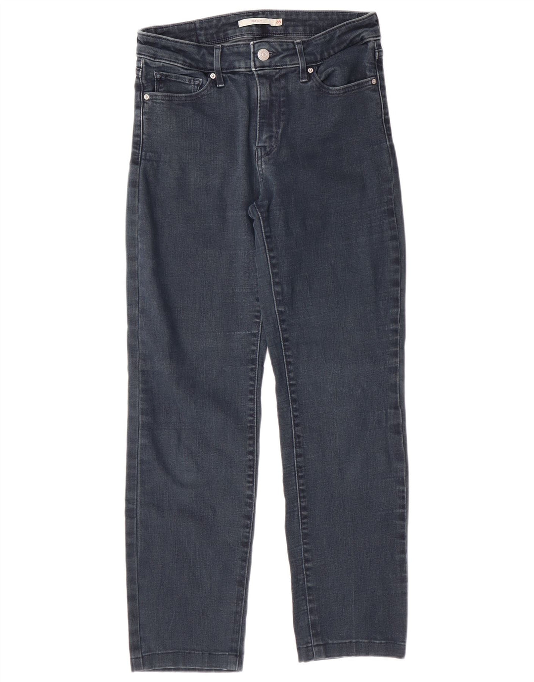 LEVI'S Dame 712 Slim Jeans W28 L27 Blå Bomuld