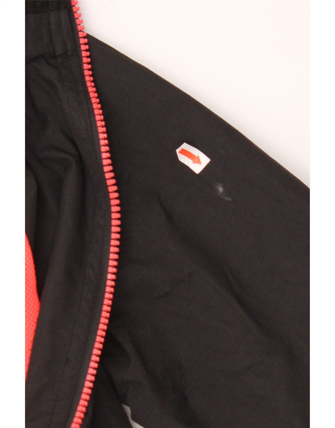 SUPERDRY Dame grafisk hætte vindjakke UK 10 Lille sort nylon