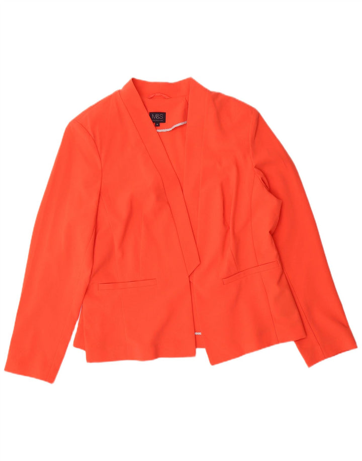 Marks & Spencer Womens Open Blazer Jacket UK 18 XL Orange Polyester