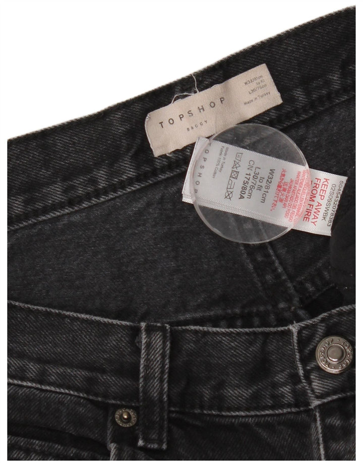 Topshop Dame Baggy Tapered Jeans W32 L30 Sort Polyester