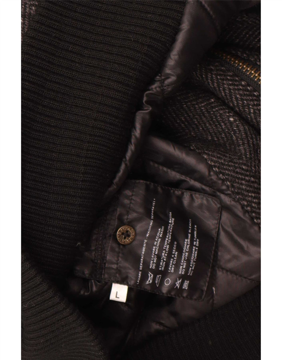 Pyramid Herre Bomber Jacket UK 40 Stor Grå Sildebensuld