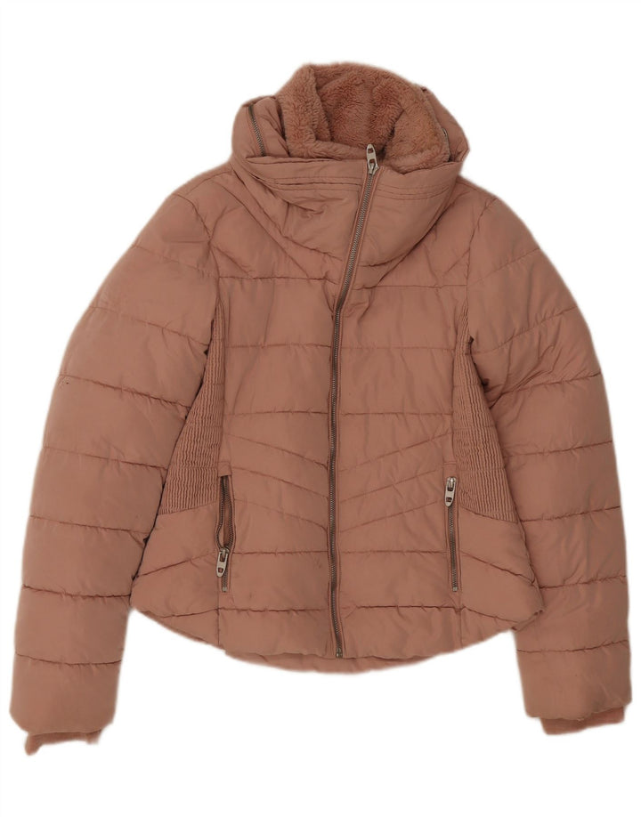 Zara polstret jakke til kvinder UK 12 Medium Pink Polyester