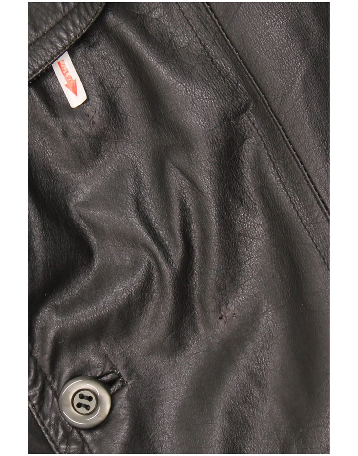 Vintage Læderfrakke til mænd UK 40 Stor sort læder