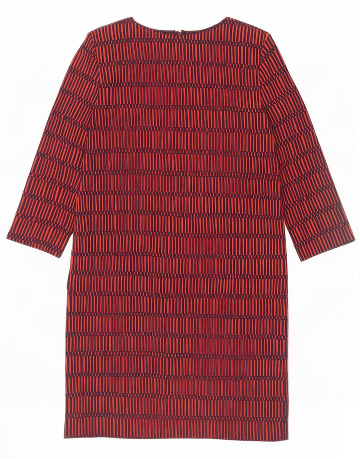 Boden Dame 3/4 Ærm Skift Kjole UK 8 Lille Rød Geometrisk Polyester