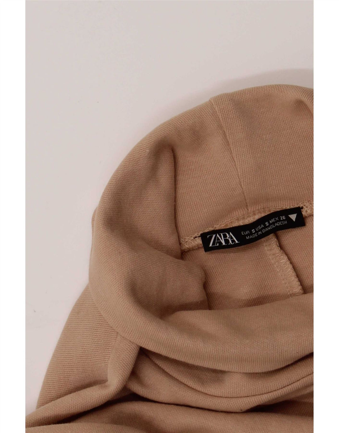 Zara Dame 1/2 ærme Skift Kjole UK 8 Small Beige