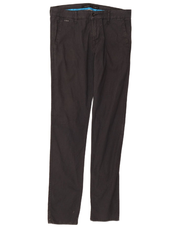 Guess Skinny Chinobukser til mænd W33 L34 Sort bomuld