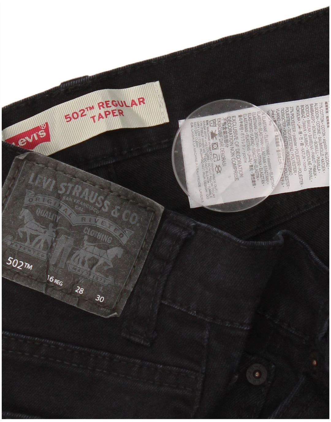 Levi's Womens 502 Regular Tapered Jeans W28 L30 Marineblå Bomuld