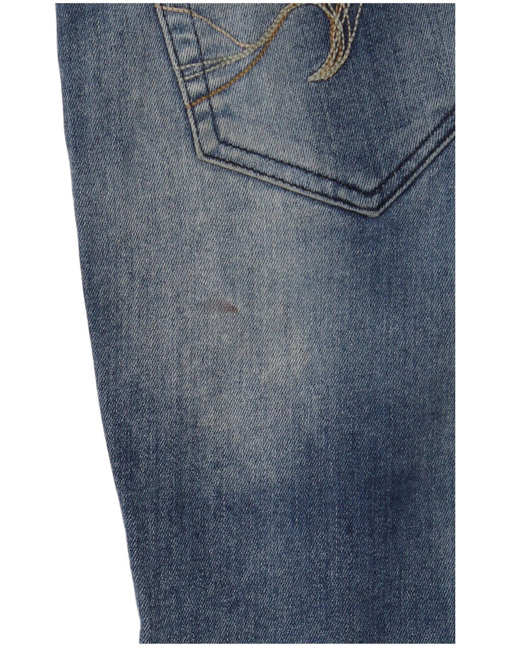 DESIGUAL Dame nødlidende Skinny Jeans W32 L32 Blå Houndstooth Bomuld
