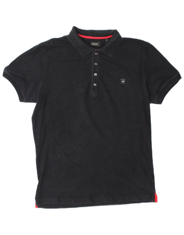 DIESEL Herre poloshirt Stor sort bomuld