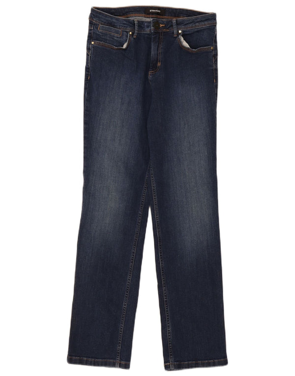 Marks & Spencer Dame Straight Jeans UK 10 Small W28 L28 Navy Blue Bomuld