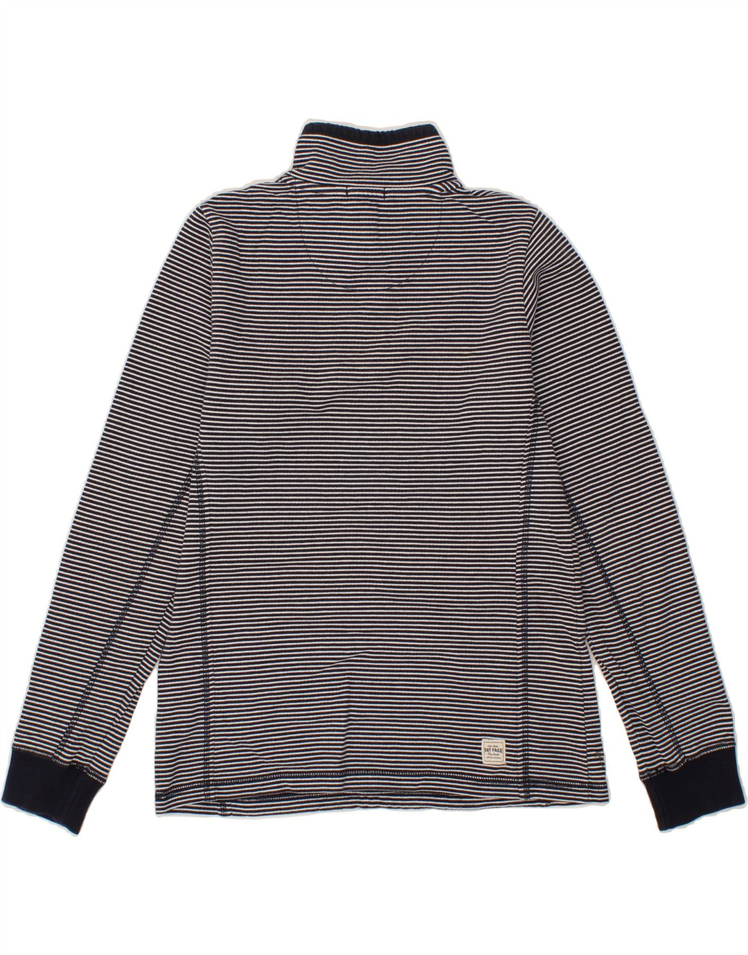 FAT FACE Womens Heritage Sweatshirt Jumper UK 12 Medium  Navy Blue Striped Vintage Fat Face and Second-Hand Fat Face from Messina Hembry 
