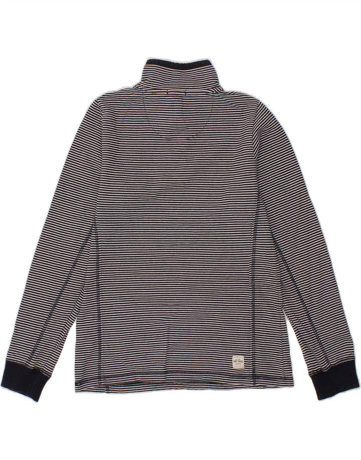 FAT FACE Womens Heritage Sweatshirt Jumper UK 12 Medium  Navy Blue Striped Vintage Fat Face and Second-Hand Fat Face from Messina Hembry 