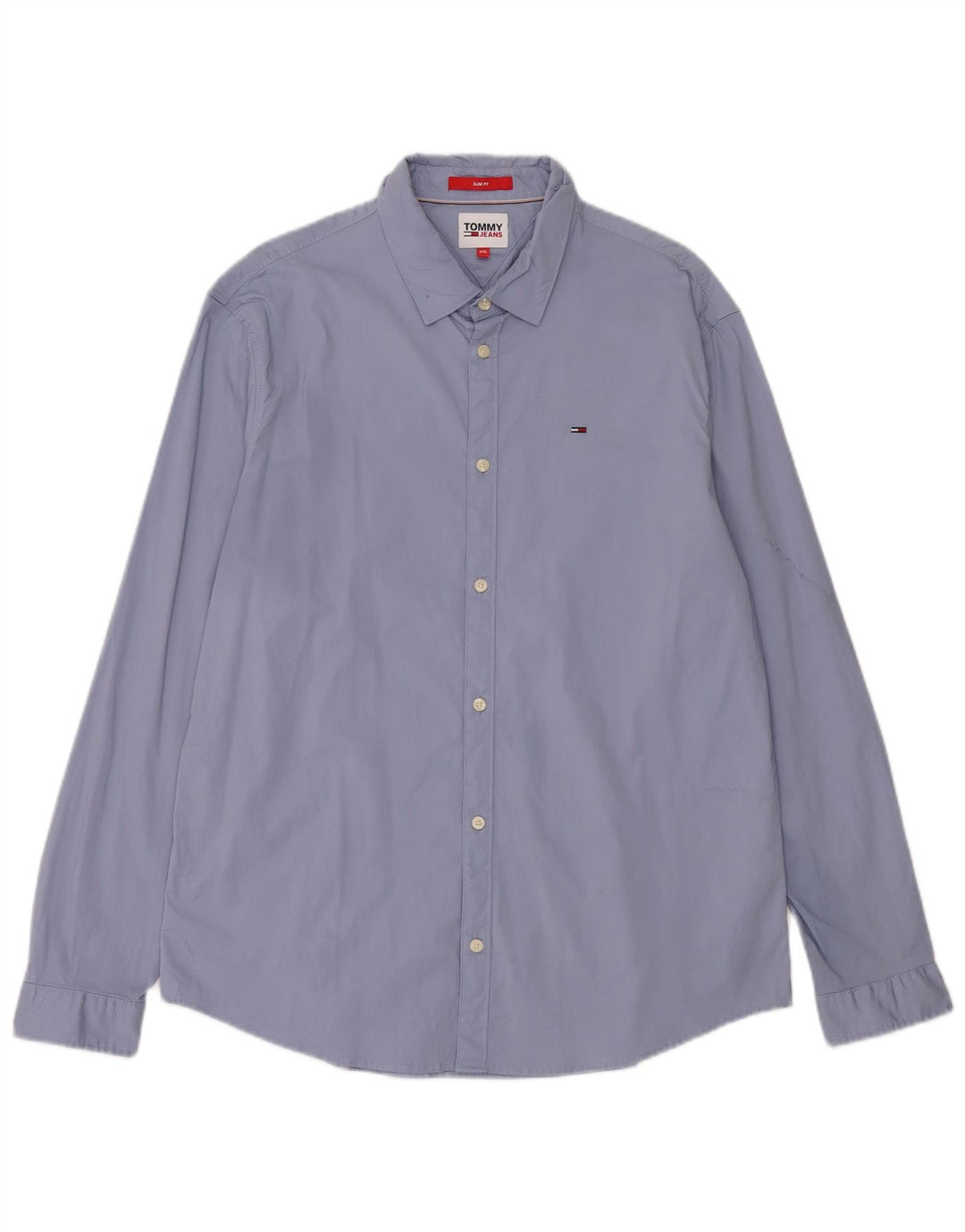 Tommy Jeans Herre Slim Fit skjorte 2XL blå bomuld