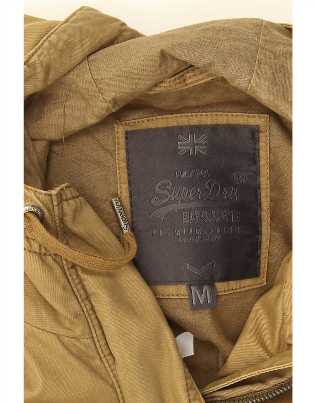 Superdry Parkajakke med hætte til kvinder UK 14 Medium Khaki Bomuld