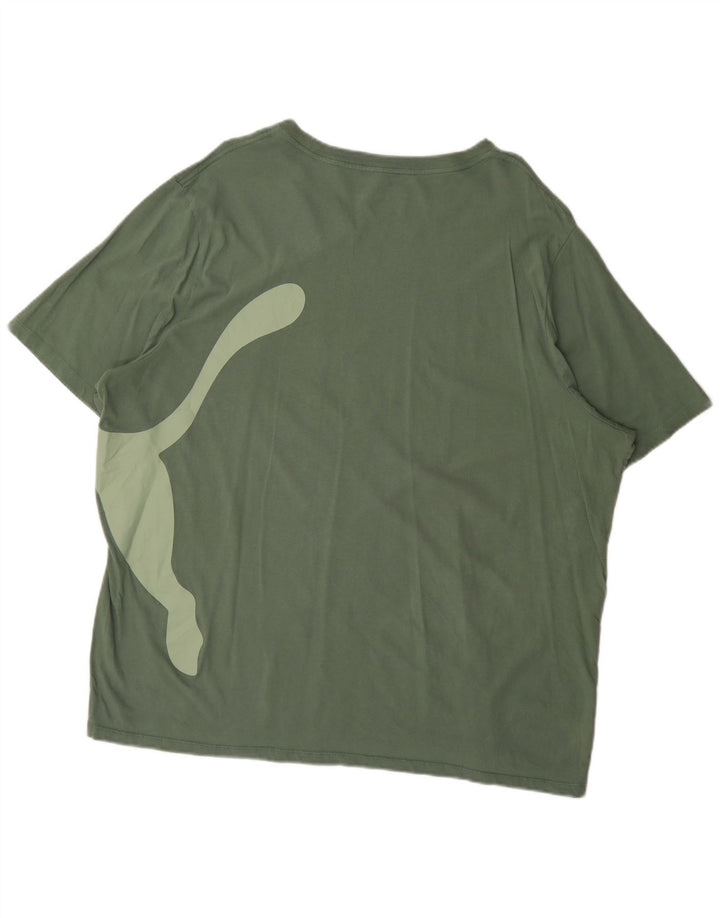 PUMA Herre grafisk T-shirt Top 2XL Grøn Bomuld