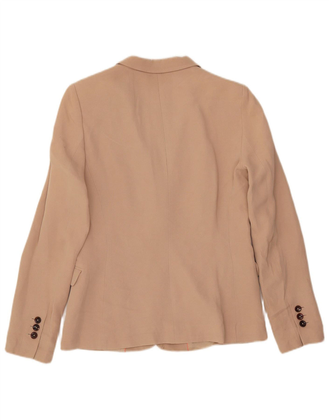 Massimo Dutti Dame 1 Knap Blazer Jakke EU 38 Lille Beige Akryl