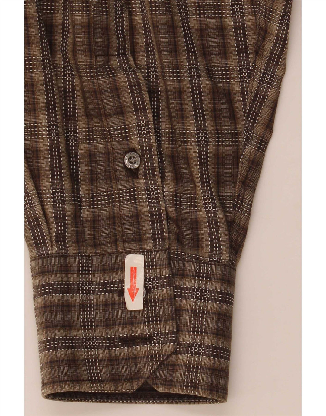 Lacoste herreskjorte str. 45 XL brun ternet bomuld