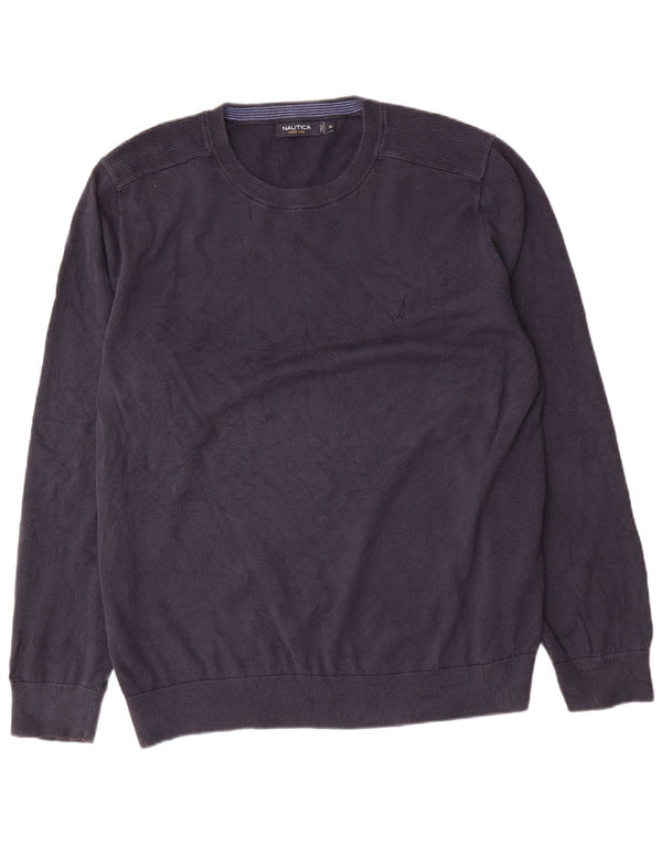 Nautica Herre sweater med rund hals XL marineblå bomuld