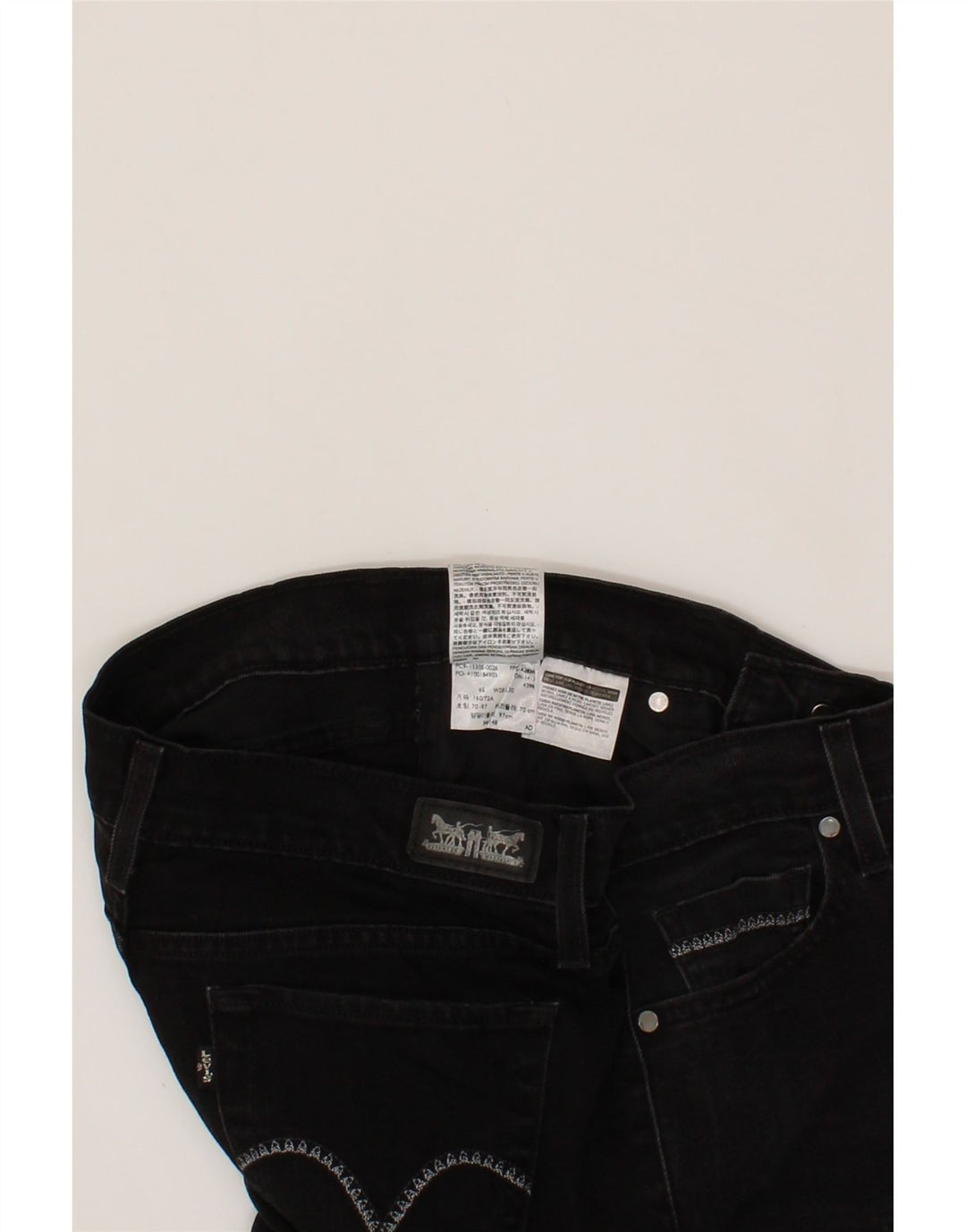 LEVI'S Womens Straight Jeans W28 L30  Black Cotton Vintage Levi's and Second-Hand Levi's from Messina Hembry 