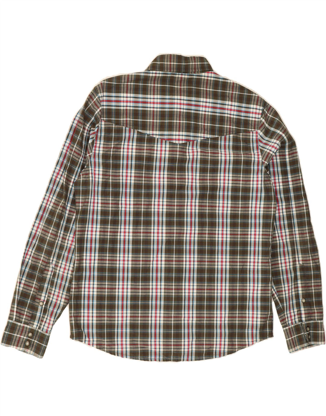 EDDIE BAUER Mens Shirt Medium Khaki Check Cotton Vintage Eddie Bauer and Second-Hand Eddie Bauer from Messina Hembry 