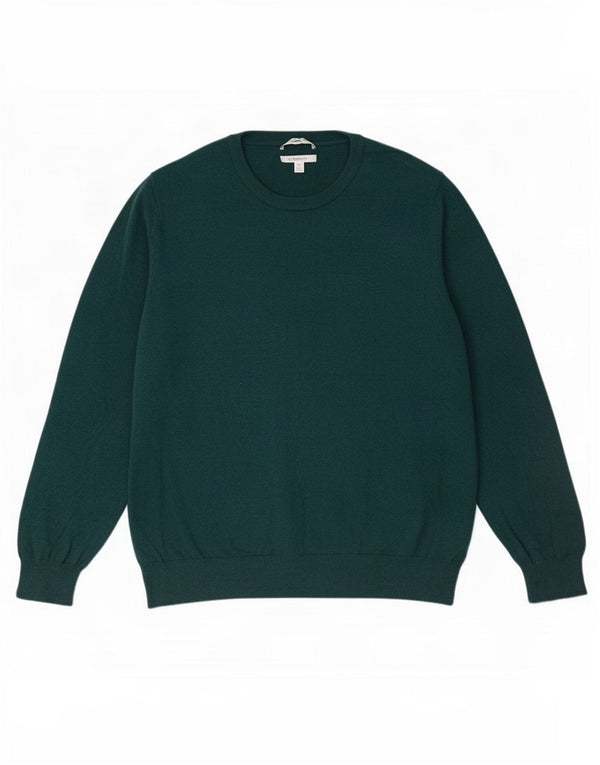 Marks & Spencer Herre sweater med rund hals 2XL grøn bomuld