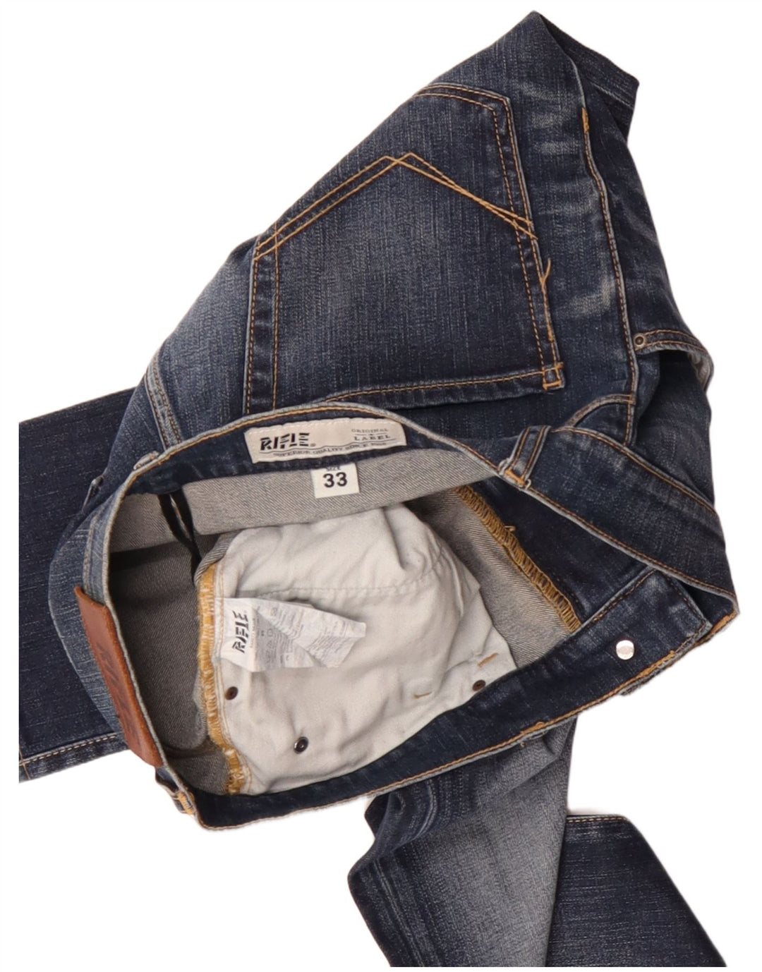 Rifle Herre Straight Jeans W33 L31 Blå Bomuld