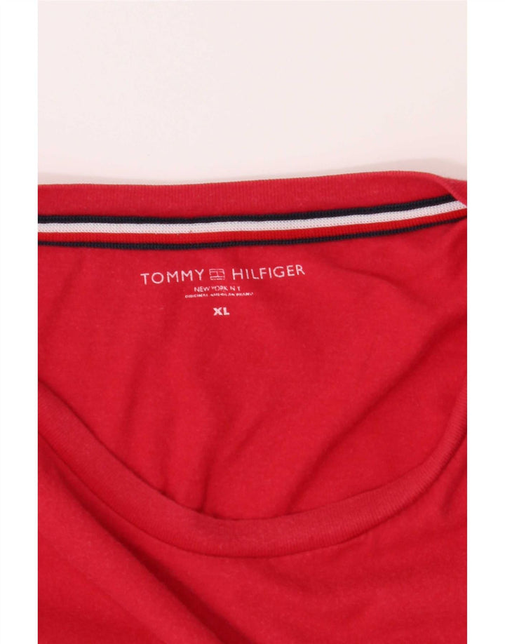 Tommy Hilfiger Herre Grafisk T-Shirt Top XL Rød