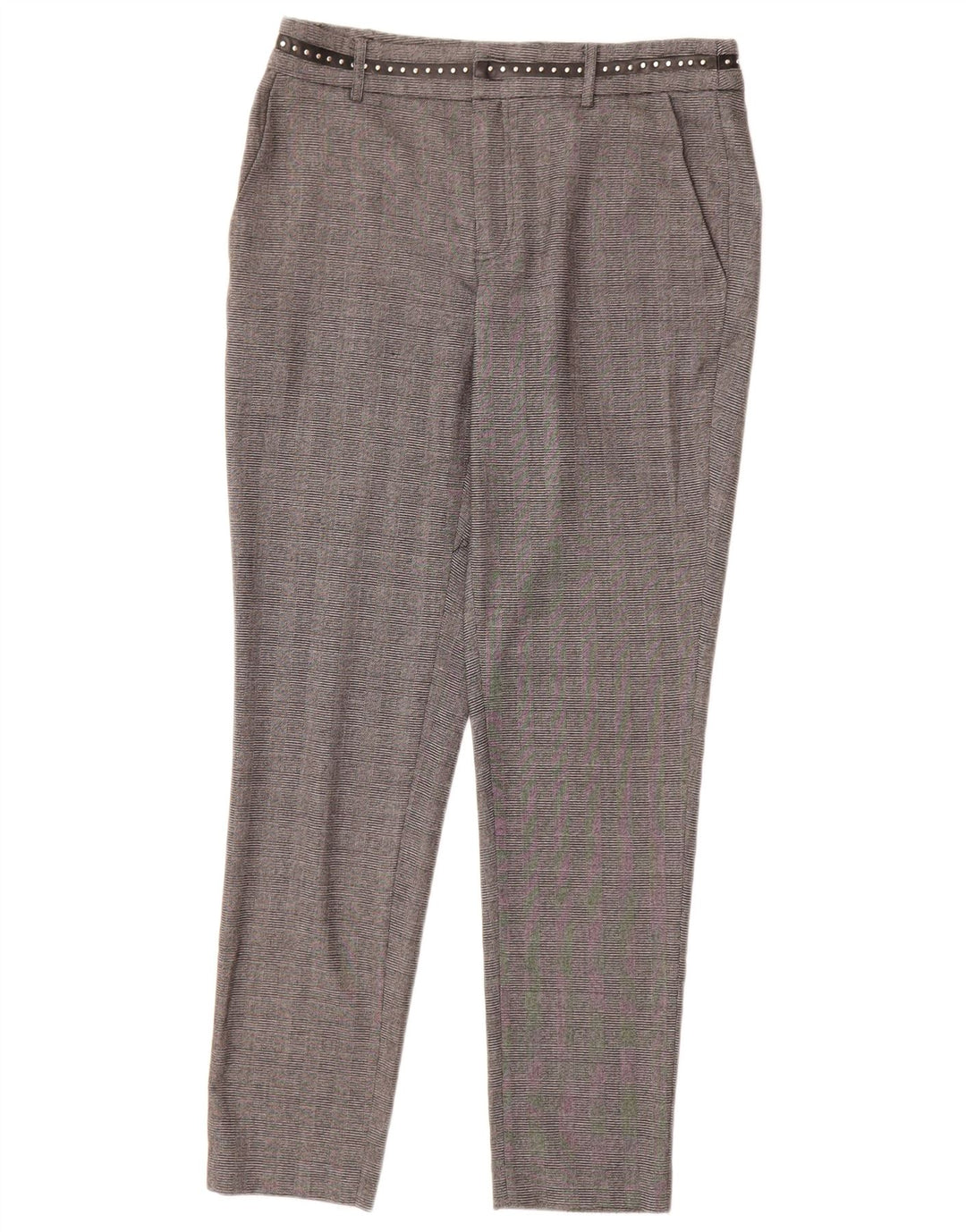 Guess Slim Chino-bukser til kvinder W27 L28 Grå ternet polyester