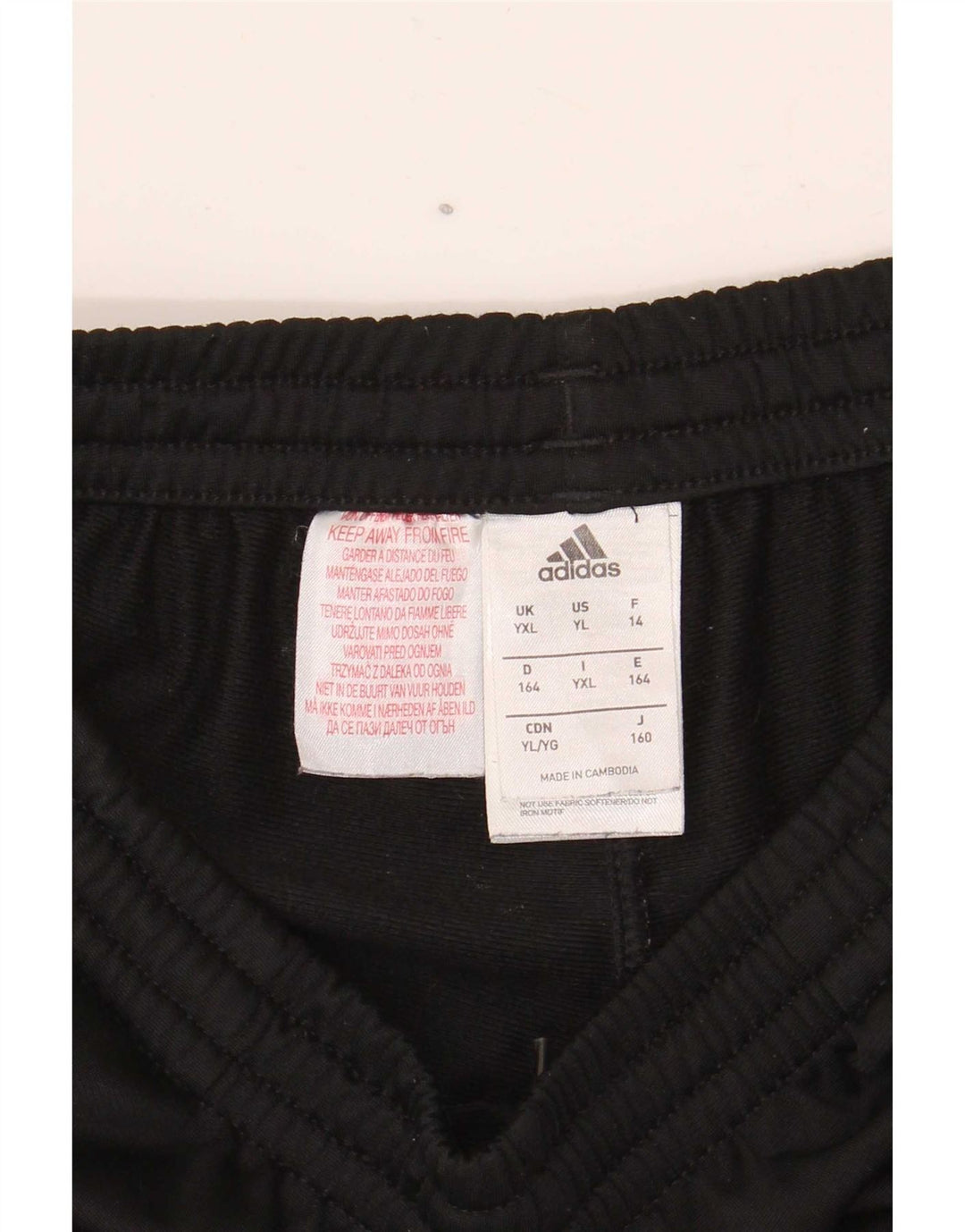 Adidas Drenge Træningsdragt Bukser Joggers 13-14 År Sort Polyester